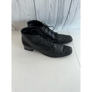 Vintage DAVOS GOMMA soft leather lace up bootie Size 9 (READ) Cottage Boho